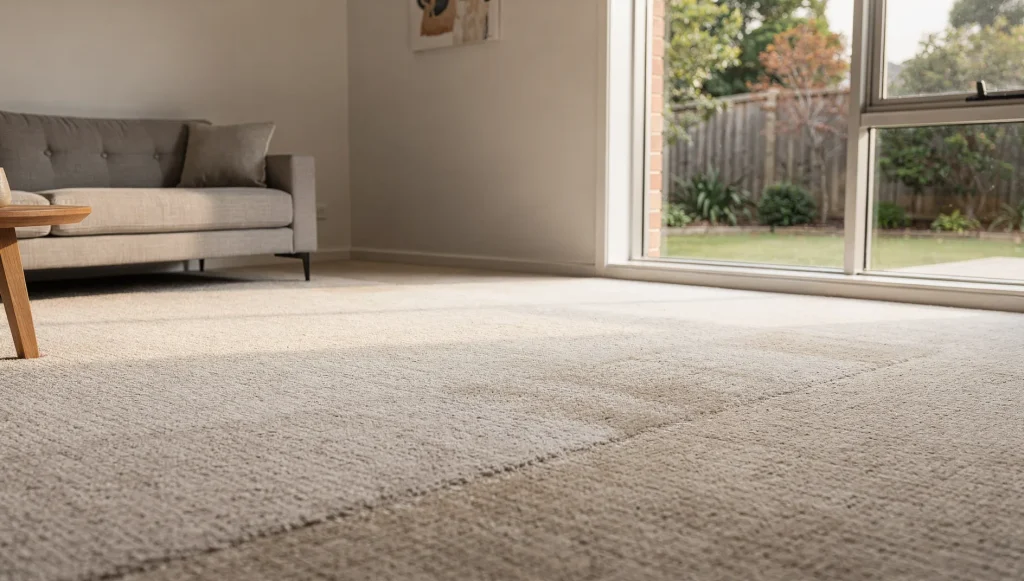 Freshly cleaned carpet with a soft finish in a Millbridge home.